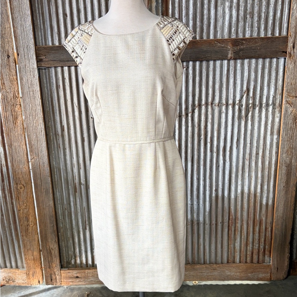 Tahari Arthur S Levine Elegant Cream Dress
